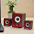 Колонки для ПК комп'ютерні колонки 2.1 Mini IS-12 Red, фото 3