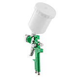 Пневматичний фарборозпилювач HVLP, форсунка 1.4 мм, верхній пластиковий бачок 600мл, 3бар INTERTOOL PT-0118, фото 4