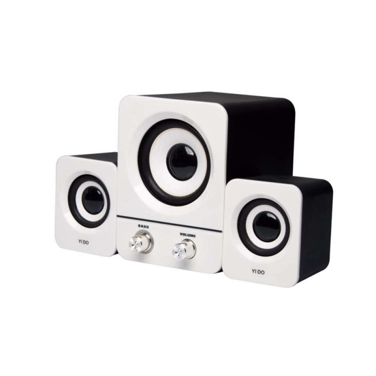 USB колонки для ПК комп'ютерні колонки 2.1 YIDO YD-25 White