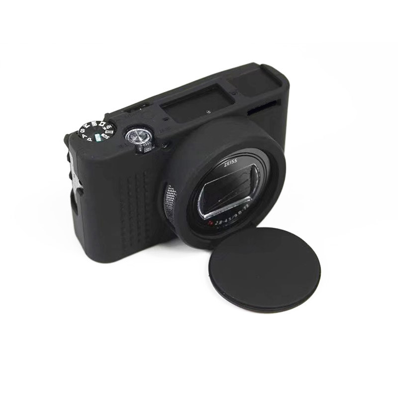 Захисний силіконовий чохол з кришкою Puluz DCA1585B для фотоапаратів SONY RX100 VII/RX100 M7 - чорний