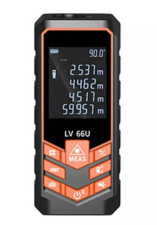 Дальномір електронна лазерна рулетка LOMVUM lv 66u (100м) з електронним рівнем