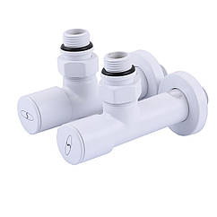 Набір Кран вентильний кутовий з американкою SOLOMON LUX 1/2″ 7777 (2шт.) WHITE (000020285)