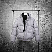 Мужская теплая зимняя куртка пуховик серый мужской пуховик отличного качества до -20