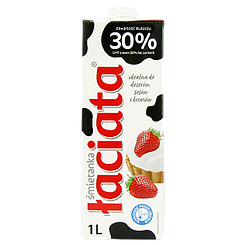 Вершки 30% Лаціата Laciata 1L 8шт/ящ (Код: 00-00012789)