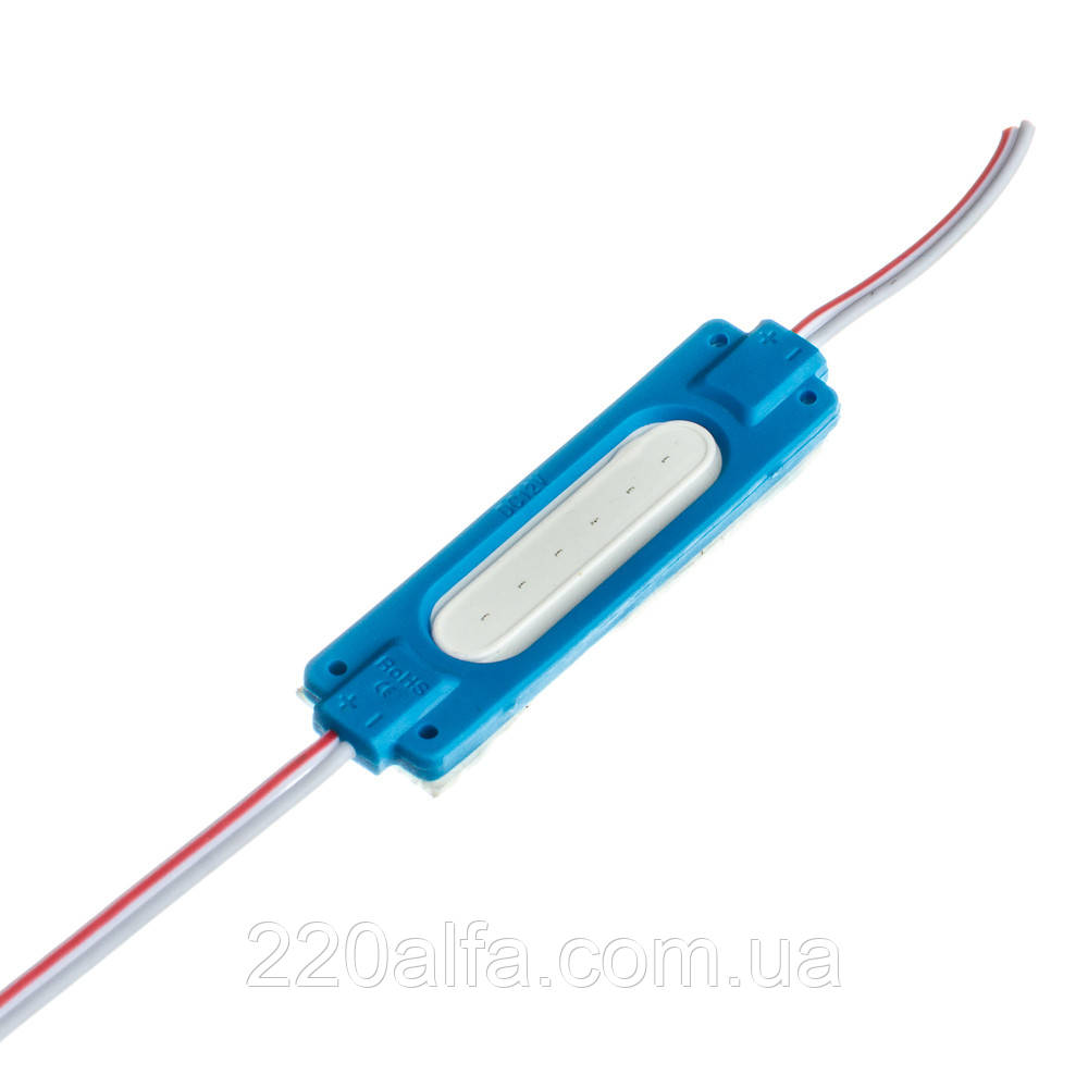 Світлодіодний модуль СІВ 12 V синій 1led 2 W овальний IP65