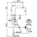 Змішувач для умивальника TRES FLAT-TRES 20410301- висота H-138 мм (000008130), фото 5