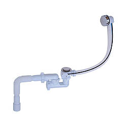 Сифон Waterstal А-28089 для ванни регульов. з перелив. та гнучкою трубою (напівавтомат) (000020574)