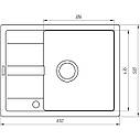 Гранітна мийка Globus Lux ONE чорний 650х500мм-А0002, фото 4