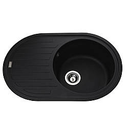 Гранітна мийка Globus Lux OHARA чорний 770х500мм-А0002 (000021080)