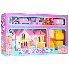 Іграшковий будиночок для ляльок із меблями WD-922 Жовтий