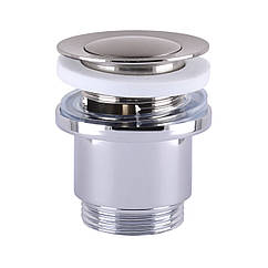 Донний клапан Globus Lux HG-041S-S- BR (Click-clack) Стального кольору (000023159)