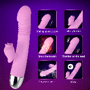 Фалоімітатор Love Toy з підігрівом та ефектом язичка, вібратор для клітора і точки G, фото 3