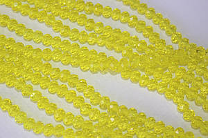 Кришталеві намистини "Рондель" жовті №32, 4.4х6 мм