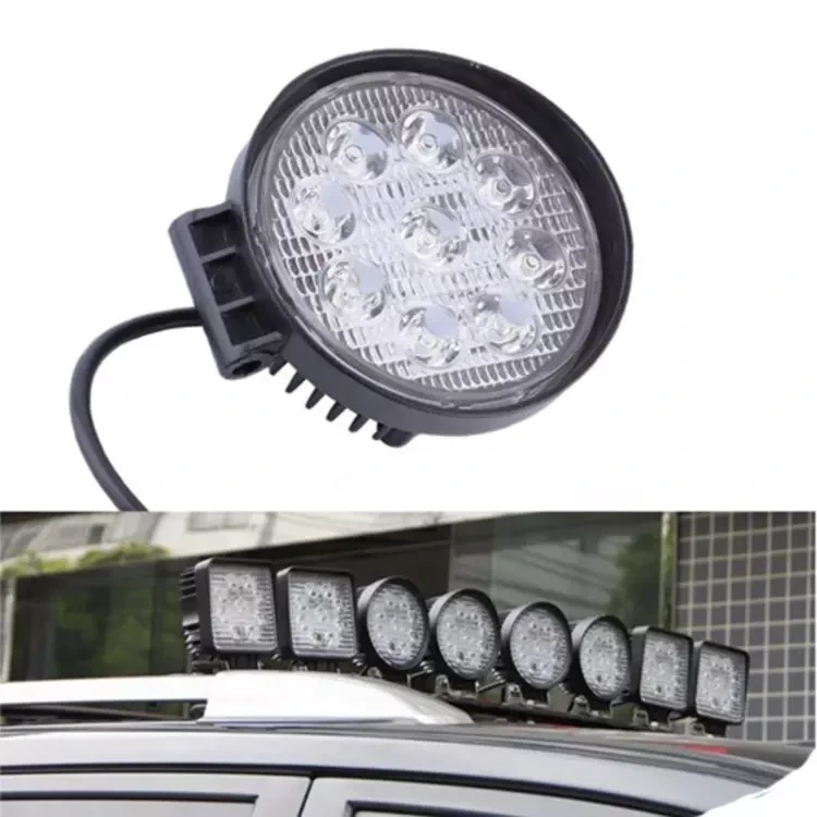 Світлодіодна кругла фара 12-30 V 27 W 6000 K IP68 LED круглі фари на авто, трактор