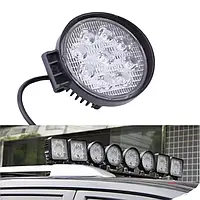 Світлодіодна кругла фара 12-30 V 27 W 6000 K IP68 LED круглі фари на авто, трактор