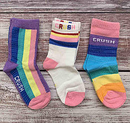 Шкарпетки кольорові Рожеві (3шт в уп) 17921 Рожевий, Дівчинка, Весна Літо, L