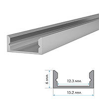 LED профіль ПФ-18/2 анодований накладний матовий з розсіювачем (комплект) 2 м