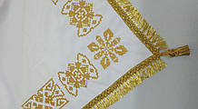Скатертина біла з вишивкою 140×140см (габардин)