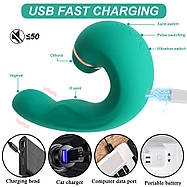 Вібратор 3-в-1 Love Toy кліторальна та вагінальна стимуляція з ефектом пульсації і смоктання, фото 3