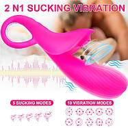 Жіночий вібратор-кролик Love Toy із вакуумним стимулятором клітора, фото 2