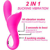 Жіночий вібратор-кролик Love Toy із вакуумним стимулятором клітора, фото 4