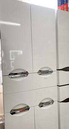 Пенал-шафа підлоговий 60 см для ванної кімнати Грація з шухлядами, білий, фото 2