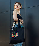 Шопер, сумка шопер через плече жіноча еко сумка з принтом ГЕРБ УКРАЇНИ середнього розміру 42*35 з ручкою 64см, фото 2