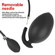 Силіконовий надувний фалоімітатор Love Toy з насосом, великий анальний розширювач простати, фото 4