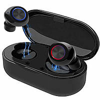 Беспроводные наушники TW60 Bluetooth 5.0 с чехлом для зарядки, Mini HD сенсорные водонепроницаемые черные