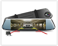 Видеорегистратор зеркало L1017. Две камеры, большой сенсорный IPS дисплей 7D!
