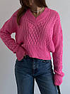 Жіночий светр Оверсайз з візерунковою в'язкою (р. 42-46) 77KF2060, фото 2