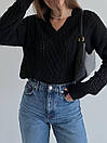 Жіночий светр Оверсайз з візерунковою в'язкою (р. 42-46) 77KF2060, фото 4