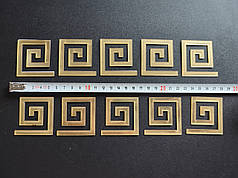 Акрилові дзеркальні наклейки на стіну Золотий орнамент 10 шт набір  Б153-5 см