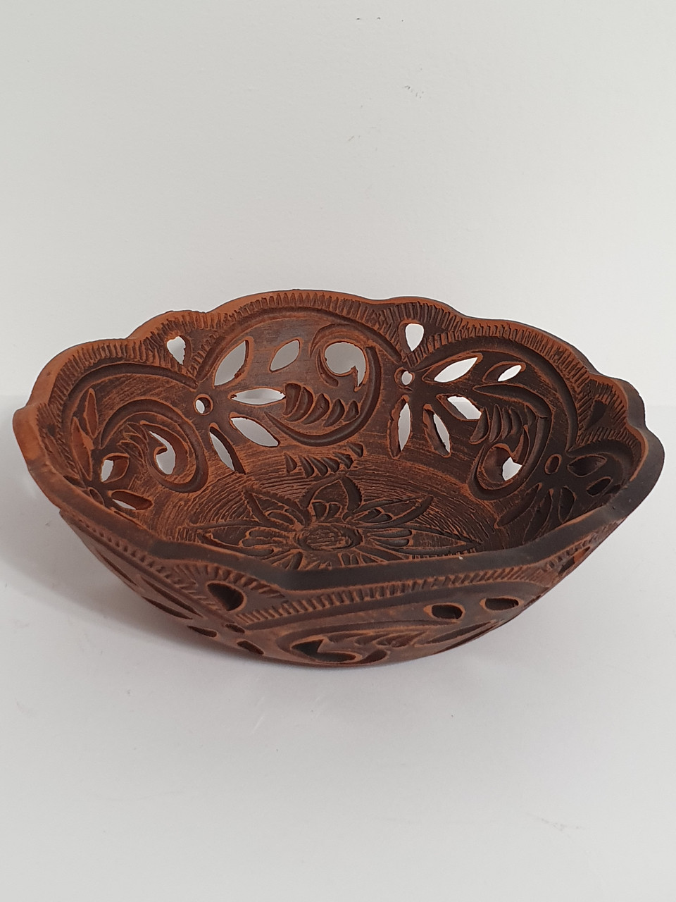 Цукерниця (ваза для цукерок) глиняна (з червоної глини), 16,5 см