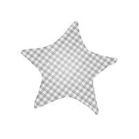 Детская хлопковая подушка Lesko AYBB-002 "Звезда в клетку" 40*40см декоративная Серый (bbx)