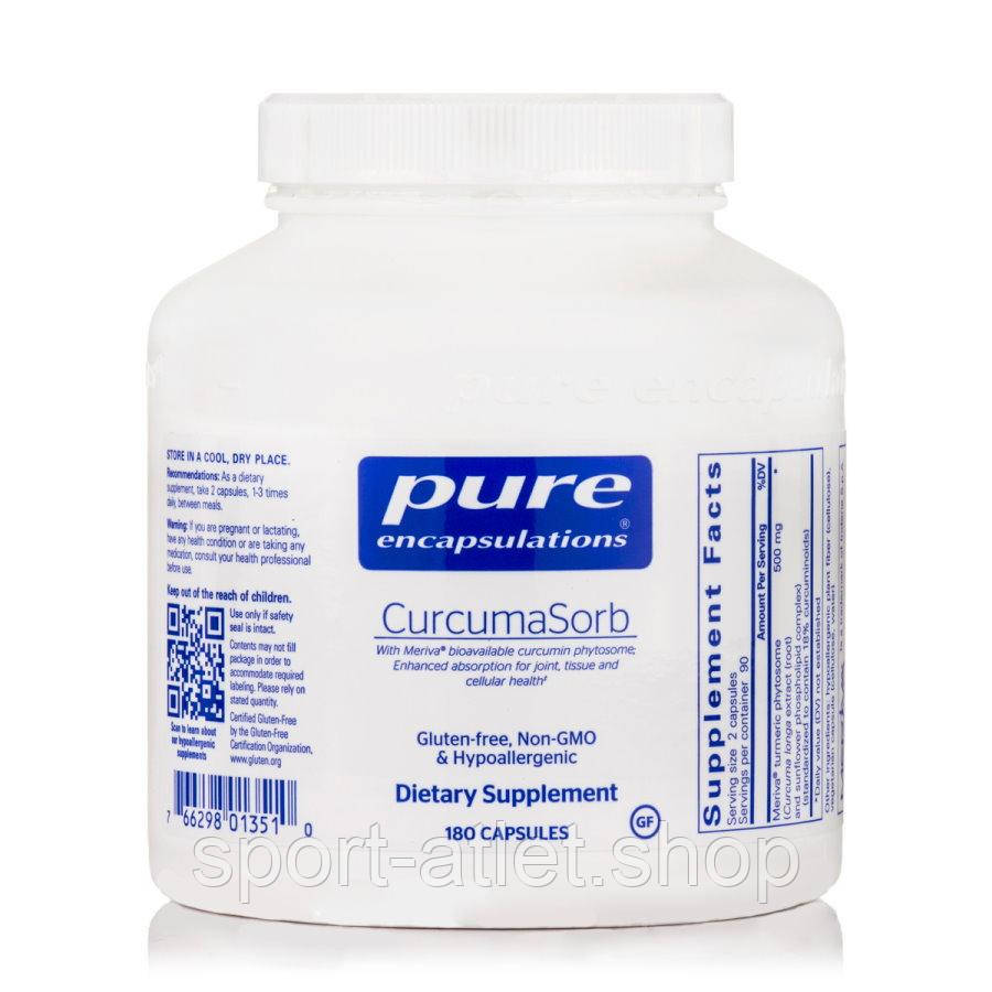 Натуральна добавка Pure Encapsulations CurcumaSorb, 180 капсул, фото 1