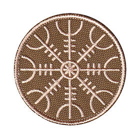 Вишитий шеврон "Шолом жаху Агідсхьяльм/Aegishjalmur" на липучці (койот бежевий)