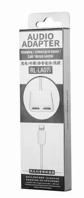 Адаптер перехідник для навушників REMAX Concise RL-LA07i 2 в 1