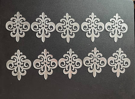 Акрилові дзеркальні наклейки Орнамент 12 х 9,5 см 10 шт набор Б153, фото 1