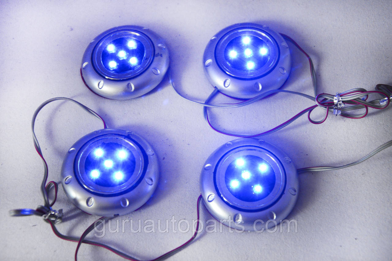 Точкова неонова підсвітка салону, багажника, 4 точки/20 лампочок, фото 1