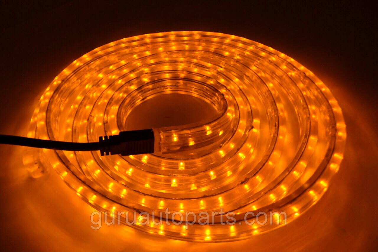 Діодна стрічка в силіконі 3 метри з потужними LED-лампочками 12/24 вольти Жовтий, фото 1