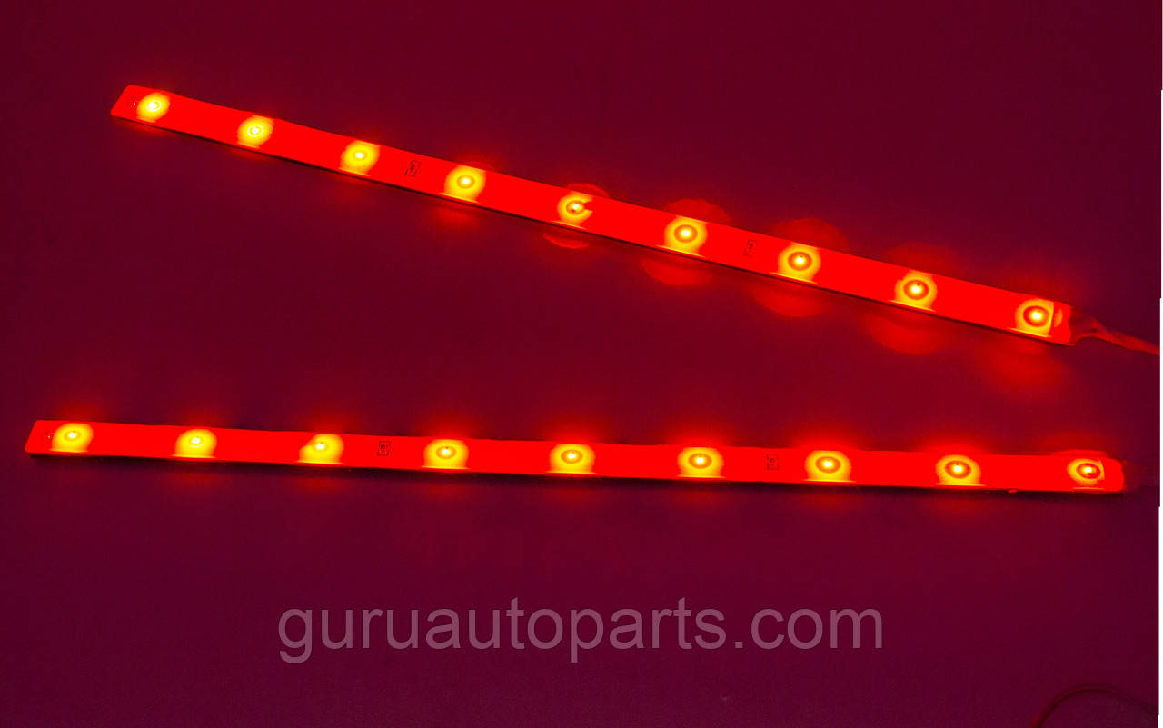 Діодна автомобільна червона підсвітка/2 м'які смуги по 25 см, фото 1