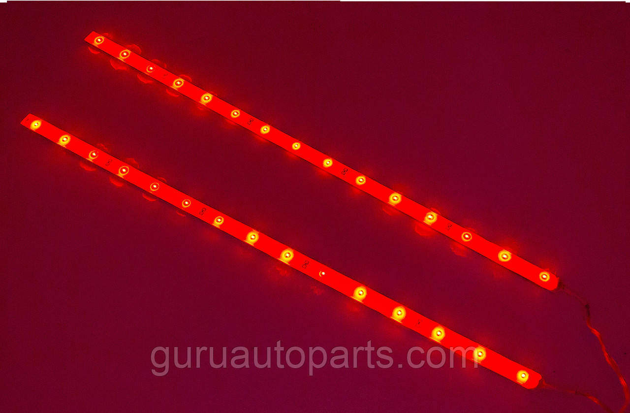 Діодна автомобільна червона підсвітка/2 м'які смуги по 40 см, фото 1