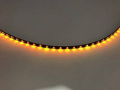 Діодна автомобільна підсвітка, стрічка на самоклейці 1 метр/40 діодів/ Жовта