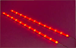 Діодна автомобільна червона підсвітка/2 м'які смуги по 32 см