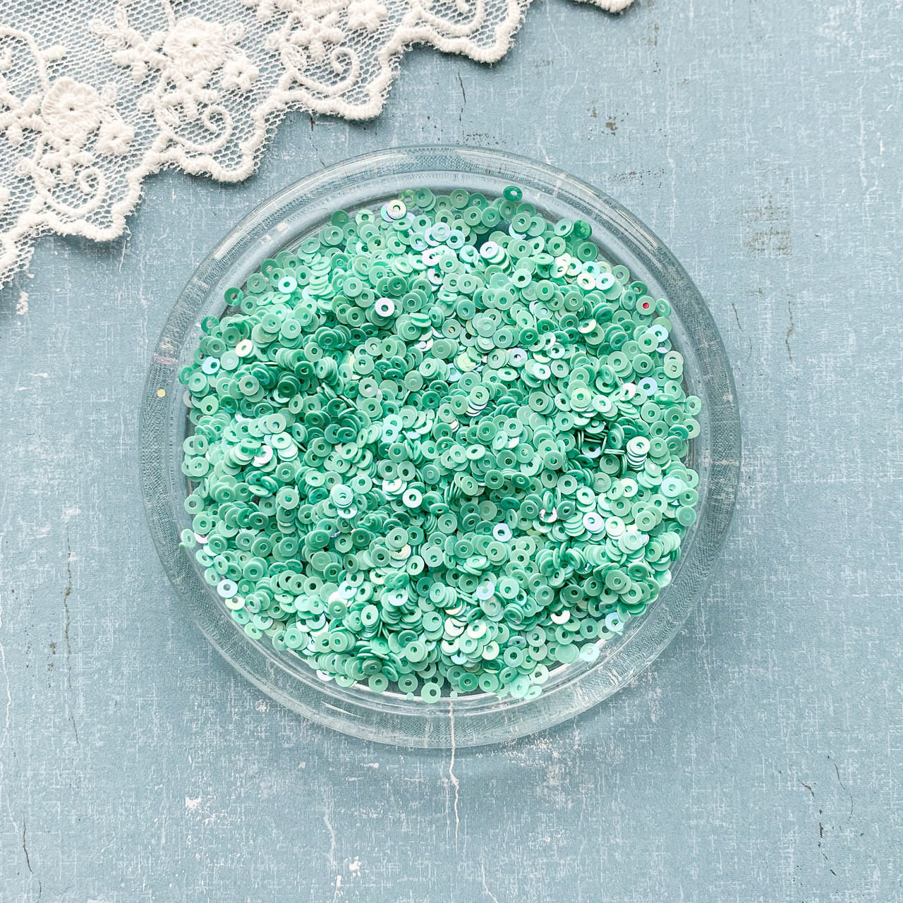 Паєтки Індія 3 мм Бірюза 5 г, фото 1