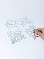 Дзеркальні акрилові наклейки Орнамент срібний 10 см 10 шт набор Б153-10-1, фото 4