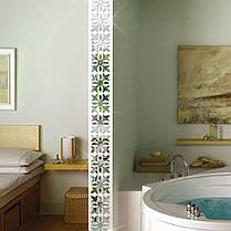 Дзеркальні акрилові наклейки Орнамент срібний 10 см 10 шт набор Б153-10-1, фото 5