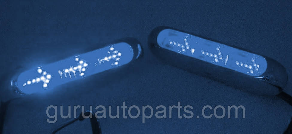 Поворотники з діодними стрілочками, повторювачі поворотів декоративні. Сині, фото 1