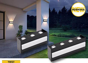 Фасадний настінний світильник TWIST-15 15W IP65 чорний 220V Код.58725, фото 1